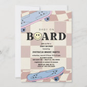 Baby on Board Skateboard Baby Shower party Invitat 招待状 (正面)
