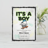 Baby on Board Skateboard Baby Shower party Invitat 招待状 (スタンド正面)