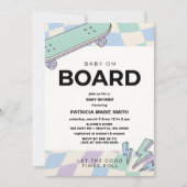 Baby on Board Skateboard Baby Shower party Invitat 招待状 (正面)