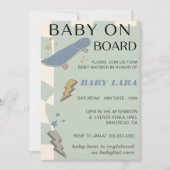 Baby on Board Skateboard Baby Shower party Invitat 招待状 (正面)