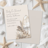 Baby On Board Summer Boho Beach Baby Shower 招待状