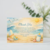Baby On Board Surf Baby Shower サンキューカード (スタンド正面)