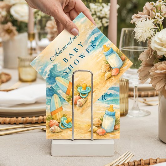Baby On Board Surf Baby Shower スタンダードカクテルナプキン