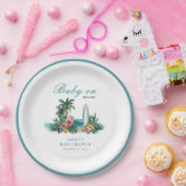 Baby On Board Surf Beach Baby Shower ペーパープレート (パーティー)