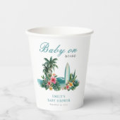 Baby On Board Surf Beach Baby Shower 紙コップ (正面)
