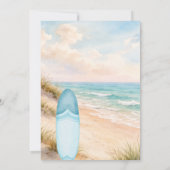 Baby on Board surfboard blue boy beach Baby Shower 招待状 (裏面)