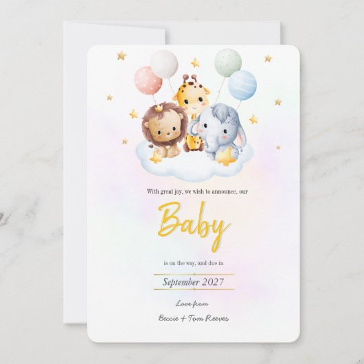 Baby on the Way Announcement 招待状 (正面)