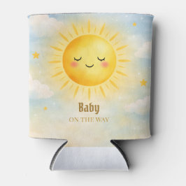 Baby on the Way Sun Sky Shower Design 缶クーラー