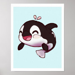 Baby Orca Cute Print for Kids or Nursery Decor ポスター