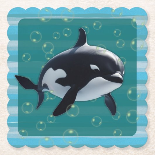 Baby Orca Paper Coasters ペーパーコースター (正面)