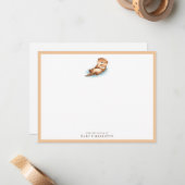 Baby Otter Nursery Note Card – Personalized ノートカード (正面/裏面インサイチュ)