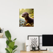 Baby Otter Wildlife Portrait   ポスター (ホームオフィス)