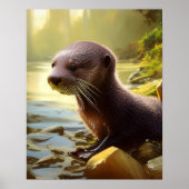 Baby Otter Wildlife Portrait   ポスター (正面)