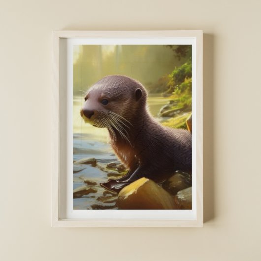 Baby Otter Wildlife Portrait   ポスター