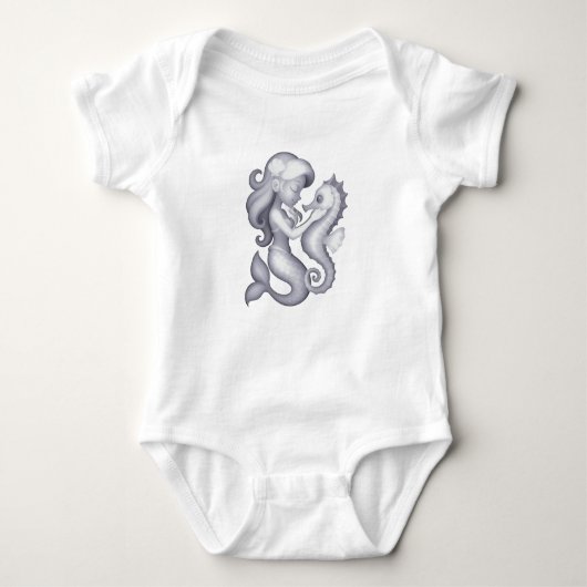 Baby outfit with seahorse ベビーボディスーツ (正面)