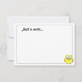 Baby Owl Cartoon Custom Just a Note ノートカード