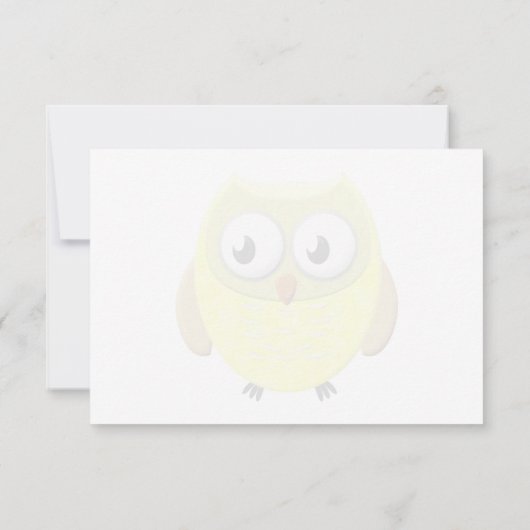 Baby Owl Cartoon Monogram Personalized  ノートカード (裏面)