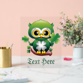 Baby Owl Cute St Patrick Cartoon アクリルサイン (ウェディング)
