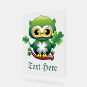 Baby Owl Cute St Patrick Cartoon アクリルサイン (傾斜)