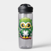 Baby Owl Cute St Patrick Cartoon ウォーターボトル (正面)