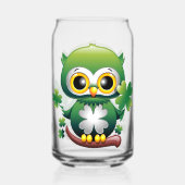 Baby Owl Cute St Patrick Cartoon ガラス缶 (裏面)