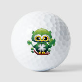 Baby Owl Cute St Patrick Cartoon ゴルフボール (正面)