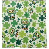 Baby Owl Cute St Patrick Cartoon シャワーカーテン (正面)