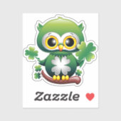 Baby Owl Cute St Patrick Cartoon シール (シート)