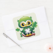 Baby Owl Cute St Patrick Cartoon スクエアシール (封筒)