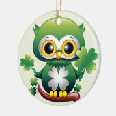 Baby Owl Cute St Patrick Cartoon セラミックオーナメント (左)