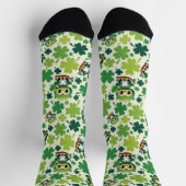 Baby Owl Cute St Patrick Cartoon ソックス (上部)