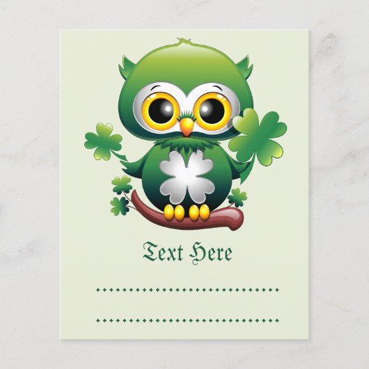 Baby Owl Cute St Patrick Cartoon チラシ (正面)