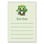 Baby Owl Cute St Patrick Cartoon テーブルナンバー (裏面)
