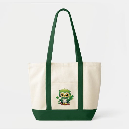 Baby Owl Cute St Patrick Cartoon トートバッグ (正面)