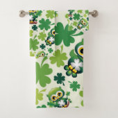 Baby Owl Cute St Patrick Cartoon バスタオルセット (インサイチュ)