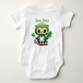 Baby Owl Cute St Patrick Cartoon ベビーボディスーツ (裏面)