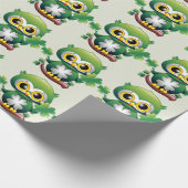Baby Owl Cute St Patrick Cartoon ラッピングペーパー (角)