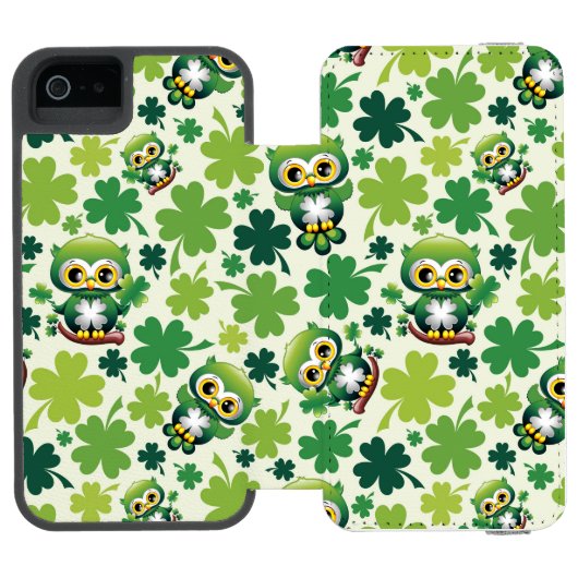 Baby Owl Cute St Patrick Cartoon Incipio iPhoneウォレットケース (フォリオ Open)