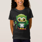 Baby Owl Cute St Patrick Cartoon Tシャツ (正面)