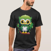 Baby Owl Cute St Patrick Cartoon Tシャツ (正面)