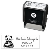 Baby Panda Reader Ex Libris Custom Stamp セルフインキングスタンプ (インサイチュ)
