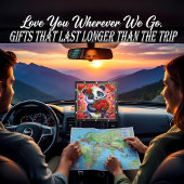 Baby Panda Red Rose スクエア壁時計