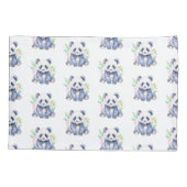 Baby Panda with flowers 枕カバー (裏面)