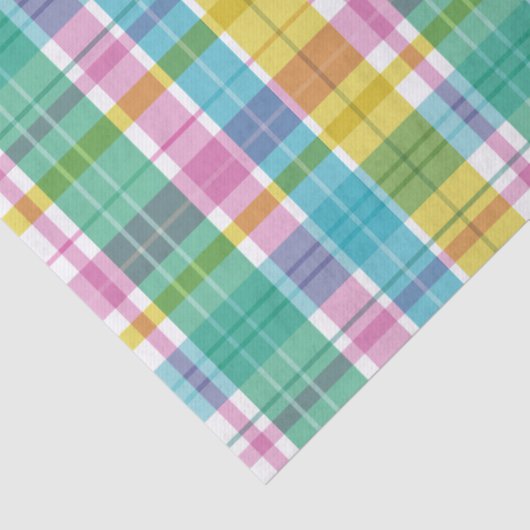 Baby Pastel Plaid Pink Blue Green 薄葉紙 (詳細)