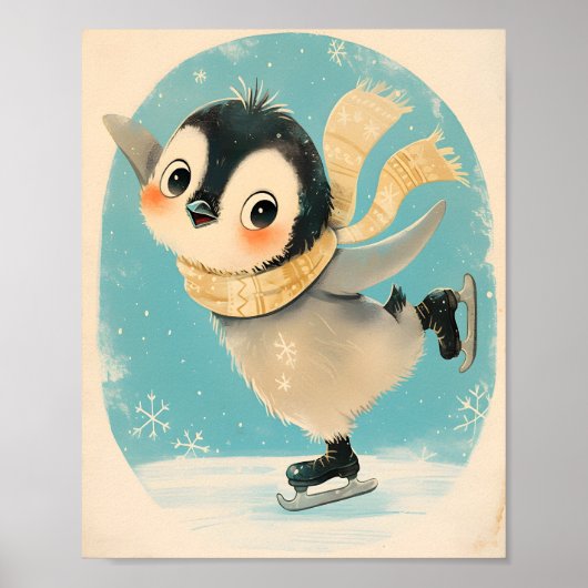 Baby Penguin Wall Art -  Cute Nursery Poster ポスター (正面)