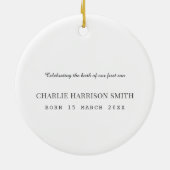 Baby Photo Birth  セラミックオーナメント (裏面)