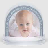 Baby Photo Dusty Blue Arch Snowflakes Christmas (正面)