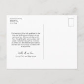 Baby Photo Handlettering Thank you Modern Birth 案内ポストカード (裏面)