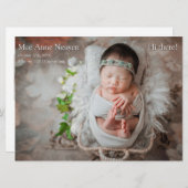 Baby Photo Modern Birth Announcement  シーズンカード (正面/裏面)