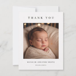 Baby Photo Modern Birth Announcement Card 招待状